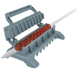 Barbecue Skewer Maker, 11.4x5.0x3.5in Grey Kabob Press Tool, Portable Meat Skewer Machine, BBQ Kebab V1366-AZ2-W-16790