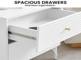 Sarantino Diego Bedside Table Night Stand with 2 Drawers - White TBL-075-04-WH