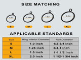 40 PCS Heavy Duty Metal Curtain Rings with Eyelets, Smooth Gliding Drapery Rings for Roman Rods, V1107-CS-LMCLH2