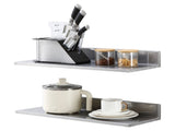 8.6" x 24" Stainless Steel Shelf, Wall Mounted Floating Shelving with Backsplash, 44 lbs Load V952-BGSCTTLL86242HBE0V0