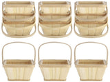 12PCS Mini Wooden Berry Baskets, 5.1 x 3.9 in Square Berry Picking Buckets with Handle, Hand-Woven V1192-AZ-W-18381