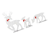 3pcs Lighted Christmasation Deer Home Warm White Light Iron LED Reindeer Family Set Tabletop V1294-YM0710-3115230130011