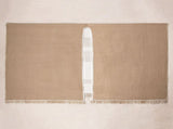 Beige and Brown Women Plaid Poncho Shawl Wrap - Faux Cashmere Reversible Cape Scarf with Fringe V888-ELOSUNG53113