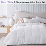 Accessorize Elma White Jacquard 3 Piece Comforter Set Queen V442-HIN-COMFORTER-ELMA-WHITE-QS