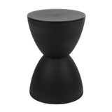 Modern Hourglass Shaped Stool Round End Table Stool for Shoe Changing Home Use 43x30cm Black V1294-YM0901-3116240003612