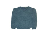 100% Shetland Ragg Wool V Neck Knit Jumper Pullover Mens Sweater Knitted - Sherwood - S V563-SW-VN-SHWD-S