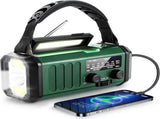 10000mAh Solar Powered Emergency Radio & Power Bank All-in-1 Survival Device with Hand Crank NOAA V1258-DP02-BOL-464