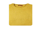100% SHETLAND RAGG WOOL CREW Round Neck Knit JUMPER Pullover Mens Sweater Knitted - Corn - M V563-SW-CN-CORN14-M