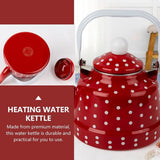 1.1L Red Enamel Stainless Steel Water Kettle for Kitchen Use, Tea and Coffee Pot Compatible with V1369-AZ3-W-17735