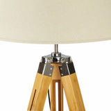 LARGE TRIPOD FLOOR LAMP Linen Shade Modern Light Bamboo Vintage Wooden Retro V563-BR-75005