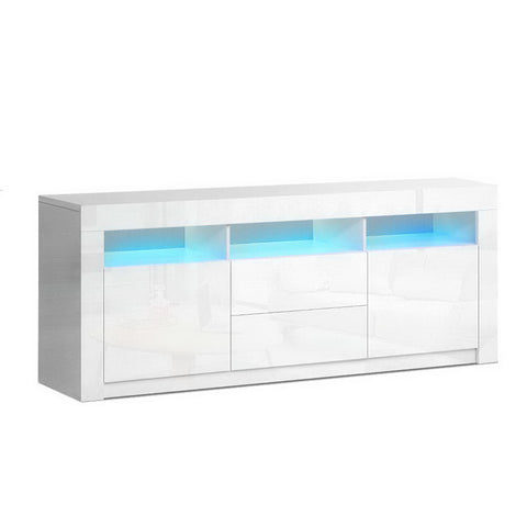 Artiss Entertainment Unit TV Cabinet LED 160cm White Anna FURNI-N-LED-TV04-WH-AB