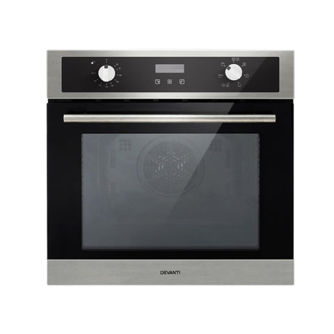 Devanti Electric Built In Wall Oven 80L Convection Grill Ovens Stainless Steel BIO-C-8F-BKSS