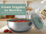 Stainless Steel Salad Spinner 5 Qt. Lettuce Washer And Vegetable Spinner Dryer for Easy Salad Prep V1258-DP02-C-676