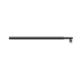 110cm Reeded Glass Shower Screen with Black F-Brackets and Round Pole V63-918321