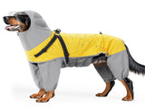 Dog Raincoat Dog Rain Jacket with Reflective Harness & Hood Waterproof Dogs Rain Coat Poncho for V1192-AZ-W-0719