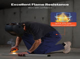 FR Pants for Men, 100% Cotton, Flame-Resistant Cargo Pants with Multi-Pockets and Elastic Waist, V952-HJZRKZCMSLSX5R8OA001V0
