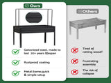 Green Fingers Elevated Metal Garden Bed Kit w Mini Greenhouse Cover 116x60cm Stand-Up Height Trellis GARDEN-AG-80-COVER