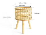 Woven Flower Pot Faux Rattan Planter High Living Room Floor Shelves V1294-YM0626-230201QY03-2