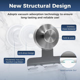 stainless steel suction cup razor holder, wall hook, no drill bathroom organizer, traceless V1102-113-07129-BLK-2PCS