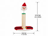 Cat Christmas Tree Scratcher Post with Spring Bobbing Head and Hanging Ball, Festive Santa and Candy V1341-ZY-6XCYMMFP