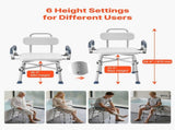 Swivel Shower Chair with Arms Back, 227 kg Load Heavy Duty Bench Seat for Inside Shower Stall V952-GDSYGZYTLSLKHO50K001V0