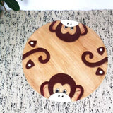 Hand Carved Children's Table Wooden MONKEY Theme V277-HCCTWMT