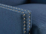 Cecilia Classic Studded Dark Blue Wingback Club Armchair V1041-JSF-5061DARKBLUE