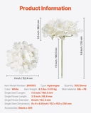 VEVOR 305 Pcs Artificial Silk Hydrangea Flowers 9.8 In Bouquet Arrangement White V952-RZXQBS305PCSV5X1B001V0