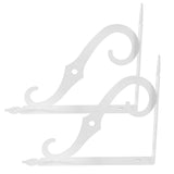 1Set White Storage Shelf Bracket Iron Material with Anti-Rust Finish for Home Furniture V1369-AZ3-W-15961