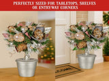 Christabelle 36cm Christmas Tabletop Topiary with Jewelled Baubles and Pine Cone 112_GUE518