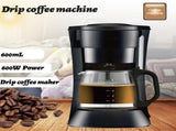 Electric Maker Drip Machine with 600ml/20.3oz Pot Espresso Maker 600W Heating V1294-YM0901-H48667EU