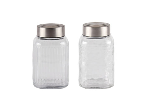 bulk 24 Glass Bottle w Metal Screw Lid 300ml Assort 6x15cm V637-KIT38460