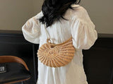 Handbag for Women, Crochet Crossbody Purse Handmade Seashell Shape with Pearl Chain, Summer Beach V1237-ZY-924-315