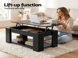 Artiss TV Unit & Coffee Table Set Storage Cabinet Black FURNI-TV-COF01-BK