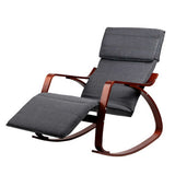 Artiss Rocking Armchair Footrest Nursing Charcoal Afton ARMCHAIR-10-CH