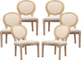 AADEN 6x Rattan Dining Chairs with Solid Wood Legs- Beige V226-SW1843BG-3