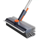 Floor Scrubber 3 in 1 with Long Handle 360 Degree Swivel Head Grey V1237-ZY-818-127