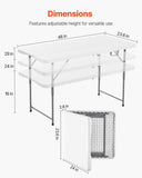 Folding, 4 Ft Heavy Duty Portable Fold-in-Half Utility, Indoor Outdoor Plastic Rectangle V952-SLKHWZDZ4YCBQ1OPT001V0