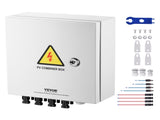 PV Combiner Box, 4 String, Solar Combiner Box with 15A Rated Current Fuse 63A Circuit Breaker V952-GFHLX4HL15ATMYRICY3