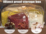 Food Grain Container Large Capacity 9L 6 Grid Rotatable Rice Dispenser Sealed Grain Food V1294-YM0523-10341434