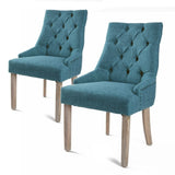 2X French Provincial Dining Chair Oak Leg AMOUR DARK BLUE V274-FT-FC8443-DBU