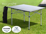 Weisshorn 3pc Camping Table Chair Set Outdoor Folding Aluminium Portable Picnic CAMP-MOON-BKX2-ALUM-70