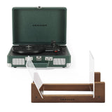 Crosley Cruiser Bluetooth Portable Turntable - Emerald Green Bundled Crosley Record Storage V398-CR8005FSS-EM4
