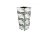 P&P Silver Diamond Inlaid Table Vase, Modern Decorative Centerpiece for Home V767-HP-XZ1812-S