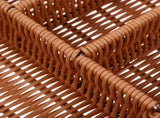 Chocolate Rattan Cutlery Tray 4 Deep Compartments for Kitchen Storage V1192-AZ-W-24947