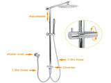 WELS Chrome Round 2in1 8" Stainless Steel Rainfall Head Handheld Sliding Wall Rail Shower Mixer Set V1233-SS019CRSC842KSR108KRD201CR
