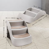 Furtastic Foldable Pet Stairs In Grey - 38cm Dog Ladder Cat Ramp PTS-EJE-434-GY