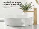 Cefito Bathroom Basin Vanity Sink Vessel Ceramic White Round Countertop 36cm CB-1054-WH