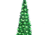 Xmas Tree PVC Star Glitter Festive Foldable Xmas Tree Figurine Decoration for Home Hotel Green V1294-YM0901-3115240111912