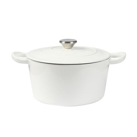 TOQUE 4L Enamel Dutch Oven Pot in White Colour KT0180-4L-WH